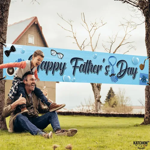 Vista 7 de KatchOn, Cartel de feliz día del padre – XL, 120 x 20 pulgadas Cartel de feliz día del padre, decoraciones del día del padre para fiesta, telón