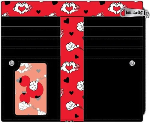 Vista 3 de Loungefly Mickey+Minnie Valentines Flap Wallet