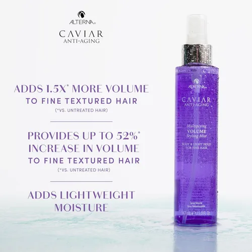 Vista 4 de Alterna Caviar Anti-Envejecimiento Multiplicación Volumen Styling Mist, 5 onzas, Para Cabello Fino, Delgado, Agarre Ligero, Libre de Sulfato