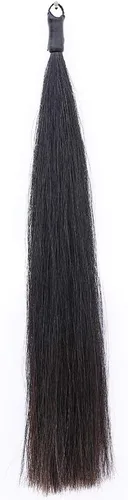 Vista 15 de Extensiones de cola de caballo con bucle trenzado de crin, parte inferior de corte romo, 34-36 pulgadas de largo y peso de 1/2 libra (gris oscuro)