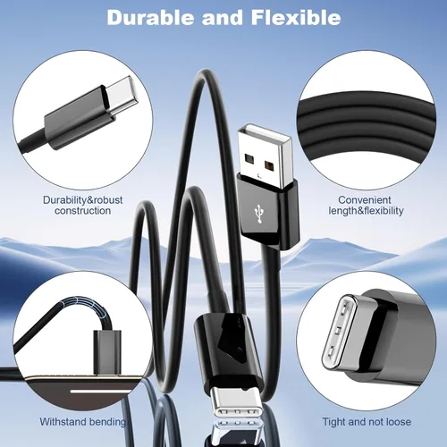 Vista 3 de Cable USB A a USB C para iPhone 18/17/16/15 Cable USB C CarPlay de 3 pies Negro