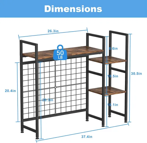 Vista 3 de Desk Hutch Dorm, librero de escritorio para computadora de 37.4