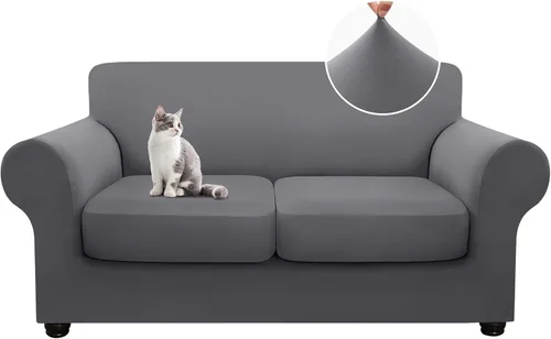 Vista 17 de hyha Fundas de sofá de 4 piezas para sofá de 3 cojines, fundas de sofá suaves y lavables, fundas de sofá elásticas para perros, protector de muebles