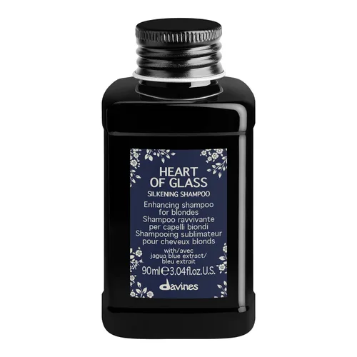 Vista 13 de Davines Heart of Glass Silkening Shampoo, Enhancing Blue Shampoo for Blonde & Silver Hair - Gentle Cleanser with Jagua Blue Extract Balances Tones