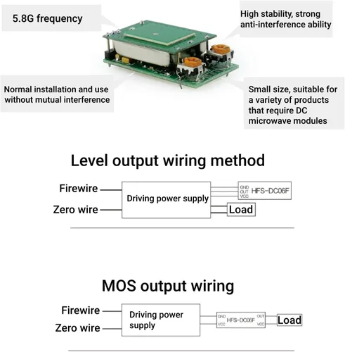 Vista 5 de LiebeWH Módulo 5.8GHz DC5V del interruptor del sensor de la microonda para la detección de movimiento