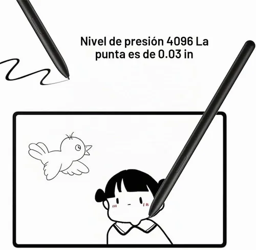 Vista 5 de Lápiz capacitivo de repuesto compatible con Galaxy Tab S10 Stylus Pen Negro
