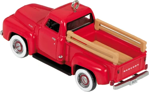 Vista 2 de Hallmark Keepsake Adorno de Navidad miniatura de 0.75 pulgadas 2023, Lil' American Trucks 1954 Mercury M-100 Mini Metal, regalos para coleccionistas