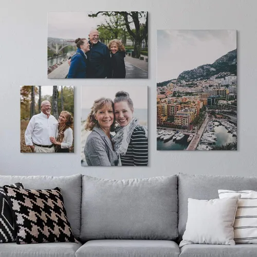 Vista 6 de Impresiones en lienzo personalizadas con tus fotos, impresiones artísticas personalizadas de fotos a lienzo para fotos de familiares, bodas Sin marco