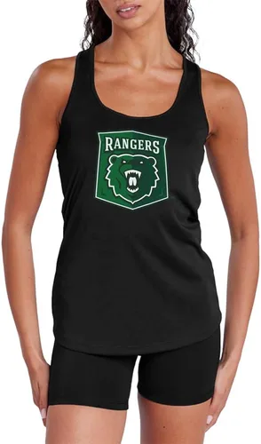 Vista 429 de Camiseta deportiva sin mangas oficial de NCAA Collegiate para mujer, con espalda cruzada, colección con logotipo primario