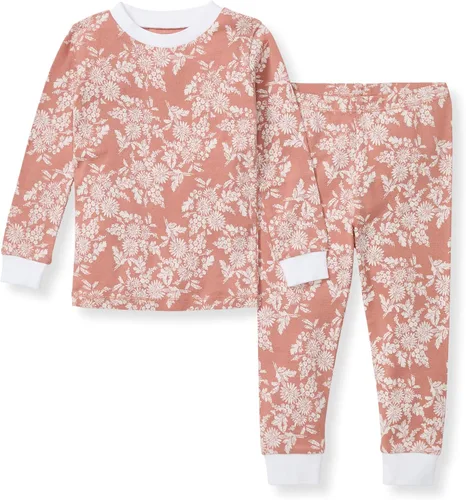 Vista 23 de Burt's Bees Baby Pijama de algodón orgánico para niñas, conjunto de pijama 100% algodón para niños pequeños y niños, tela suave y elástica Trébol