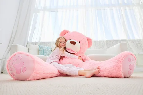 Vista 4 de IKASA - Oso de peluche gigante, animales de juguete (Rosa, 63 pulgadas)