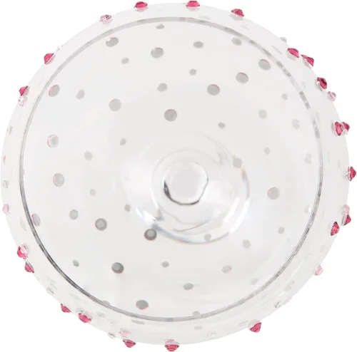 Vista 3 de Pavilion - Copa de vino con tallo de 24 onzas, piedras preciosas de cristal rosa, cristal de cumpleaños