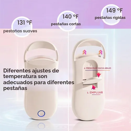 Vista 5 de Rizador de pestañas calentado, tipo C, recargable, mini rizador de pestañas eléctrico