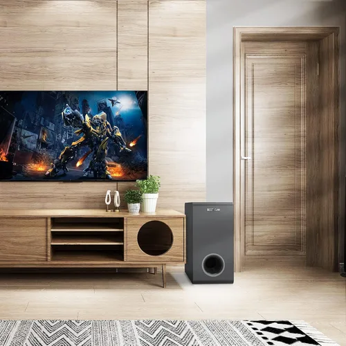 Vista 6 de Subwoofer con alimentación, Bestisan Subwoofer de audio para el hogar activo de 6.5" de 16,5 cm en diseño compacto para receptor, graves profundos