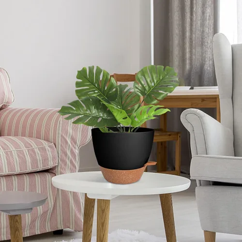 Vista 7 de Vanslogreen Macetas para plantas de interior, paquete de 3, macetas de riego automático de 10/9/8 pulgadas con orificio de drenaje, macetas grandes