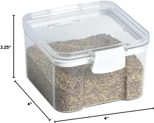 Vista 2 de Kitchen Spaces Recipiente de almacenamiento de alimentos, capacidad de 3 tazas, sello hermético de tapa, compacto y apilable, ideal para frutos