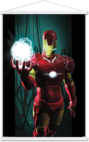 Vista 15 de Trends International Marvel Comics - Iron Man - Póster de pared energético, 14.725 x 22.375 pulgadas, versión enmarcada en madera de granero Versión