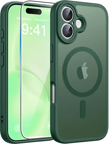 Vista 284 de FNTCASE - Funda para iPhone 16 Pro: magnética, mate, translúcida, de grado militar, protectora contra caídas, resistente, fina, duradera y a prueba