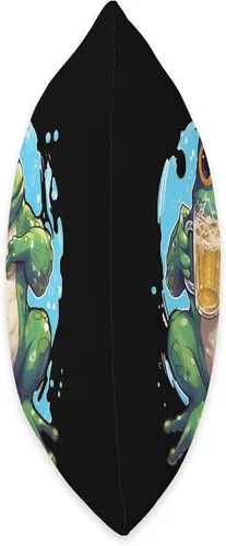 Vista 2 de Beer and Frog Beer Drinking Gifts Beber Funny Beer Drinker Frogs Toad Anfibian - Almohada de 16 x 16 pulgadas, multicolor