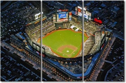 Vista 23 de TUMOVO Arte de pared en lienzo para estadio deportivo, arte de pared de campo Wrigley en Chicago, pinturas de Chicago, impresiones sobre lienzo