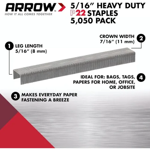 Vista 4 de Juego de 4 grapas Arrow Fastener 225 5/16" P22