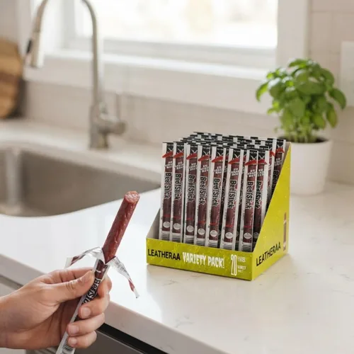 Vista 4 de 𝕵@ck Link'$ Original Beef Sticks 20 Count Original Beef Snack Sticks, Individually Packaged Meat Snacks Perfect for Adults, Office Breaks, Road