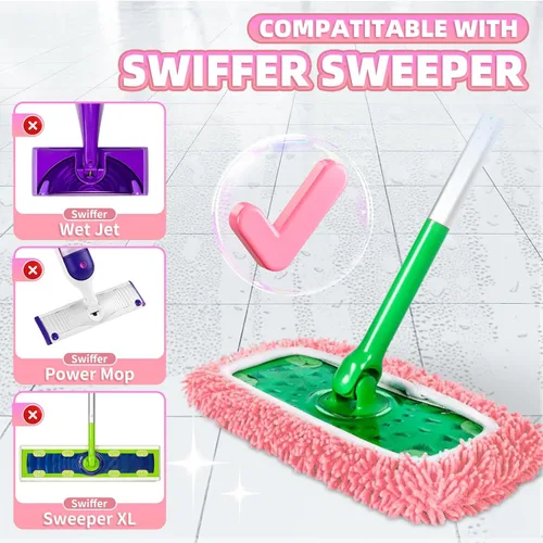 Vista 7 de Juego de 4 almohadillas de felpilla reutilizables color rosa