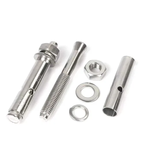 Vista 4 de 5 piezas de pernos de expansión de acero inoxidable 304 M6 x 1.969 in 304, tornillo de expansión hexagonal externo, anclaje de manguera, cubierta