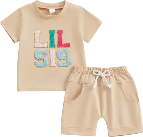 Vista 11 de Conjunto de pantalones cortos de verano a juego para hermana/hermano/hermano/hermano/hermano Big Bro
