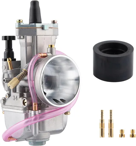 Vista 14 de Carburador PWK de 21 mm para Carreras para Motor de 50 cc a 100 cc 2T 4T Moto Dirt Bike, Motocicleta, ATV, Scooter con Colector de Admisión, Chorros