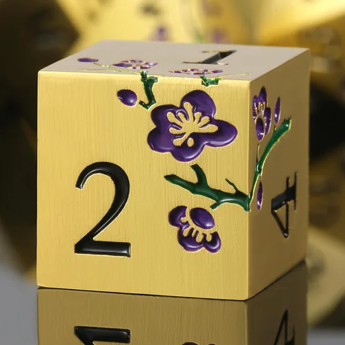 Vista 22 de DNDND - Dados de diseño antiguo, 7 dados de metal de latón con caja de metal para juegos de mesa como Dungeons and Dragons