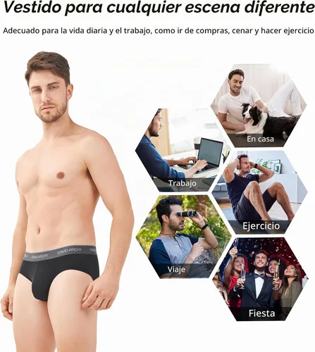 Vista 6 de DAVID ARCHY - Calzoncillos para hombre, de rayón de bambú, con soporte de absorción de humedad, tipo bolsa, suaves, paquetes de 4 o 7