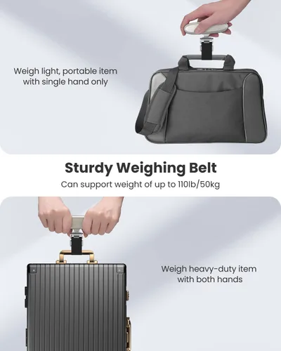 Vista 5 de RENPHO Báscula de equipaje para maletas, báscula digital portátil para viajes, báscula de pesaje de equipaje de mano con gancho, función de tara