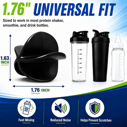 Vista 3 de Hydro2Go Bolas de mezcla de plástico para botellas de bebidas deportivas, mezclador de proteínas, mezcladores de botellas Better Than Wire