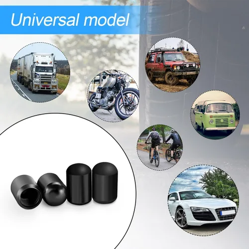 Vista 4 de Osilly Tapones para válvulas de neumáticos de automóvil, 4 tapas de vástago de válvula de aleación de aluminio, tapas de válvula de aire