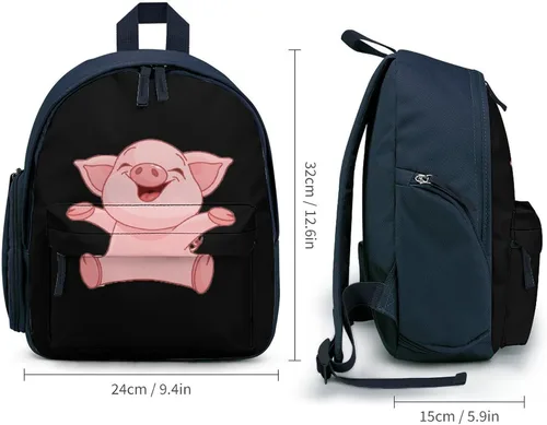 Vista 2 de Cute Pig Mini Travel Backpack Casual Lightweight Hiking Shoulders Bags with Side Pockets