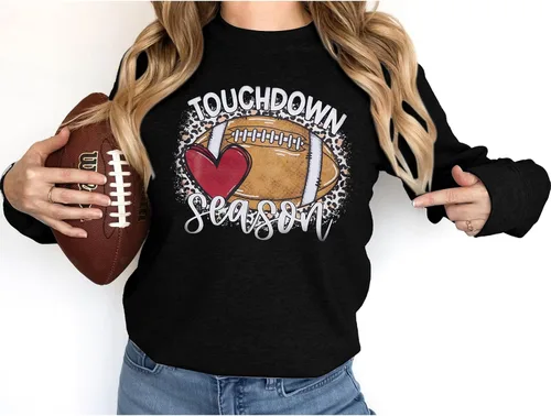 Vista 2 de MNLYBABY Touchdown Season Football Sweatshirt Women Game Day Football Pullover Shirts Football Event Sweatshirt