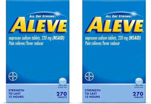 Vista 9 de Aleve Tabletas para aliviar el dolor y reducir la fiebre, naproxeno sódico, dolor de cabeza, dolor de espalda y cuerpo, 270