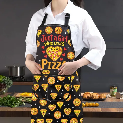Vista 6 de JXGZSO Ama el delantal de cocina de pizza - Delantal de chef de cocina de pizzería