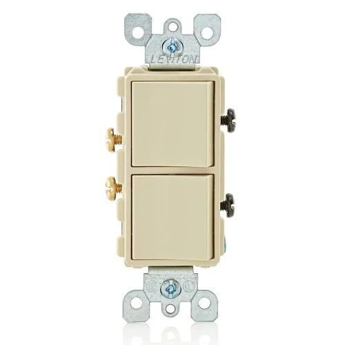 Vista 8 de Decora Leviton Apagador de combinación de CA, polo único, grado comercial, 15 amperios, 120/277 voltios., 5634-E Negro