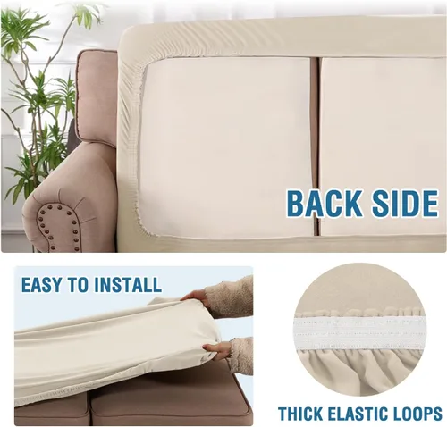 Vista 7 de H.VERSAILTEX Fundas de cojín de vellón para sofá, fundas elásticas para sillas de sala de estar, fundas de sofá modular, tela cómoda y duradera