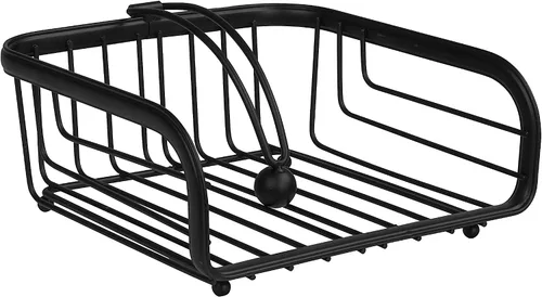 Vista 10 de Spectrum Ashley - Servilletero plano negro para encimera de cocina, mesa de comedor, picnic al aire libre, servilletas de cóctel, dispensador