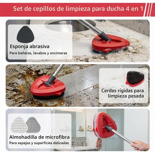 Vista 4 de Spin Mop Replacement Head, Brush, Handle, Base for O Cedar 1 Tank System Red