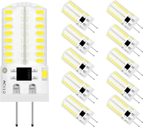 Vista 8 de Bombilla LED G4 AC 120V Cool White Alto Voltaje 110V 3W JC Bi-Pin Base Luz Paquete de 5 6000 K
