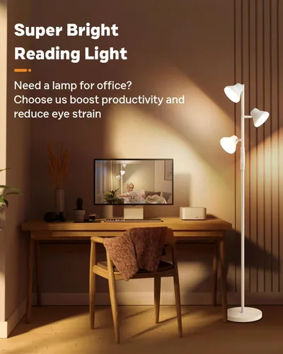 Vista 7 de SIBRILLE - Lámpara de pie LED, lámpara de pie moderna de 36W con control remoto y táctil, 4 temperaturas de color, lámpara de pie con 3 luces