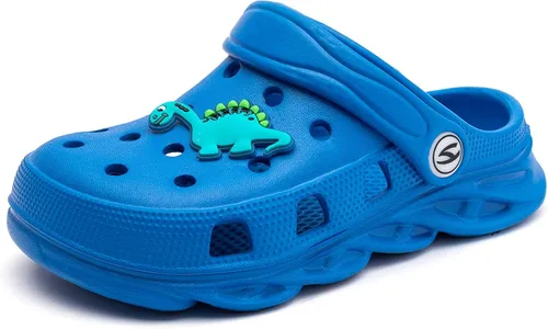 Vista 2 de WOUEOI Zapatos de jardín para niños y niñas, sandalias de dibujos animados, zuecos, pantuflas de playa para niños