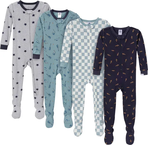 Vista 14 de Gerber - Pijamas con cobertura hasta los pies para bebé, niño - 4 unidades Osos y Camiones Gris