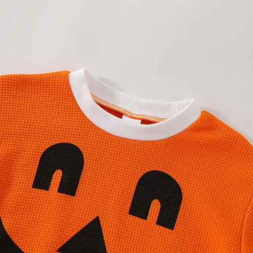 Vista 3 de Sudadera de cuello redondo para bebé niña y niño de manga larga suéter de punto gofre de gran tamaño ropa de otoño