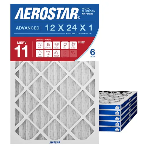 Vista 10 de Aerostar Filtro de aire MERV 8 de 12 x 24 x 1, 4 unidades, tamaño real (11.75 x 23.75 x 0.75), HVAC, aire acondicionado y filtro de horno que