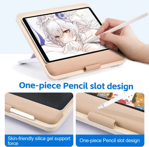 Vista 4 de Soporte de madera para tableta para iPad Pro 12.9/11, Air, Mini, Fire HD, Samsung Galaxy Tab y más - Soporte portátil ajustable